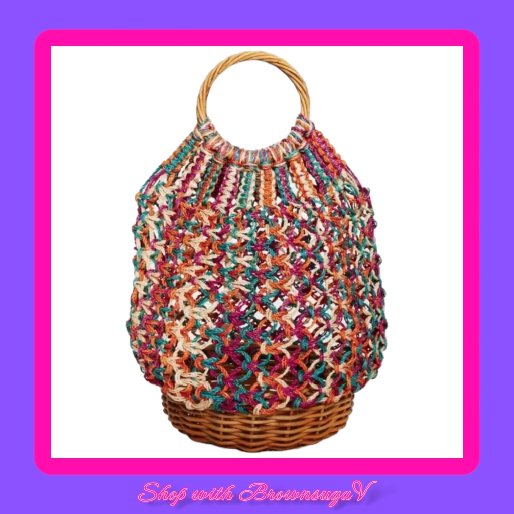 Serpui Lara Macrame Crochet Basket Bag